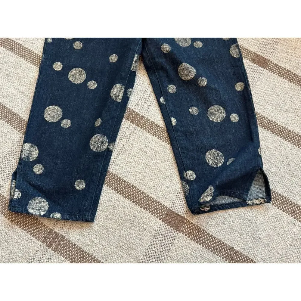 Kapital Japan Denim Long Shorts Jorts Dots Women’s XS/S 0 Bermuda Jean Capri